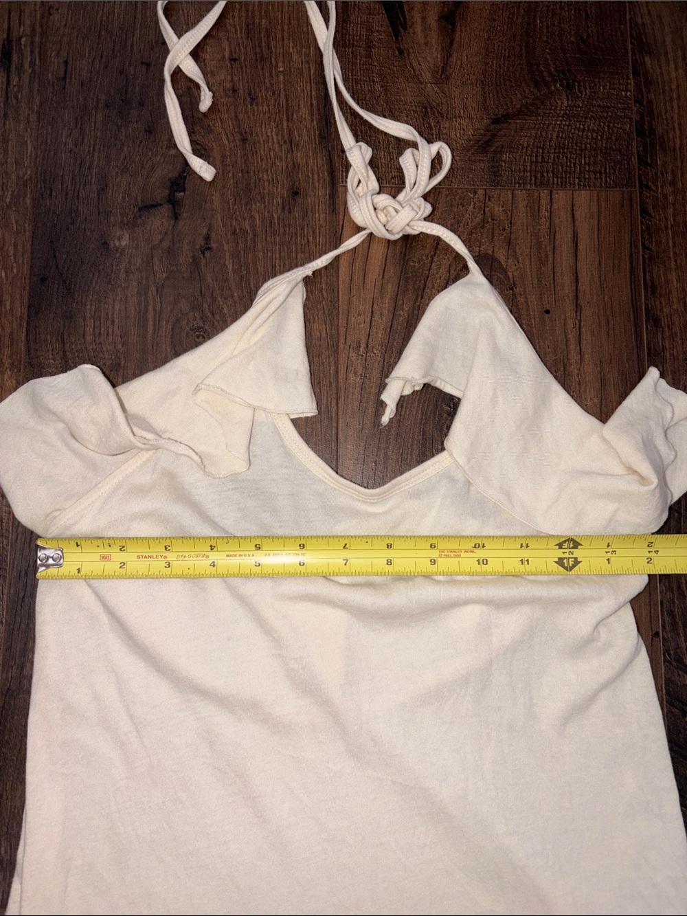 Express Cream Ruffle Halter Top - Picture 4 of 7